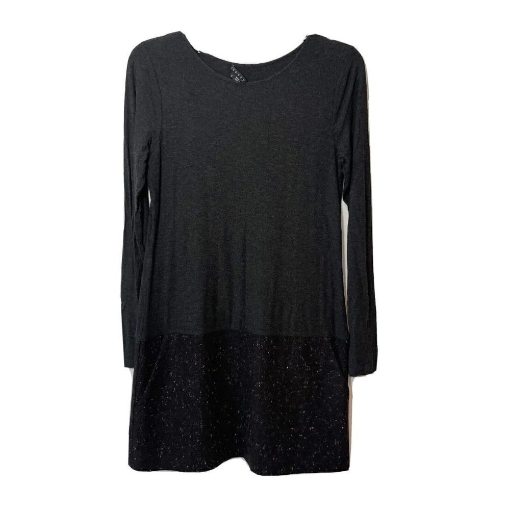 Theory Womens‎ Pullover Wool Blend Long Sleeve Tunic Sweater Dress Black S Lined